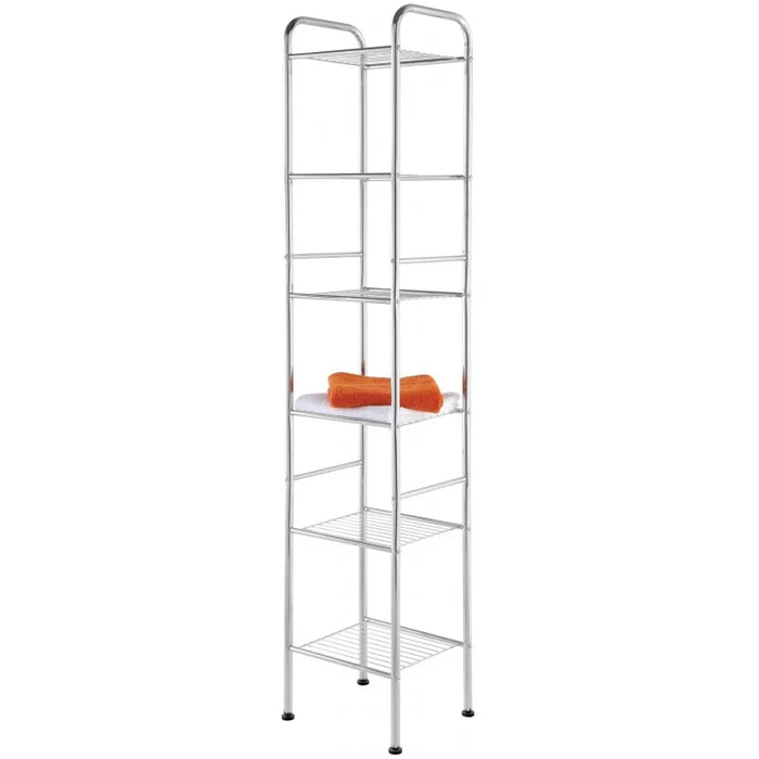 Colonna bagno sei ripiani cromo