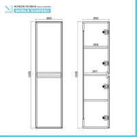 Colonna bagno sospesa 120 cm noce gold con ripiani regolabili Dafne