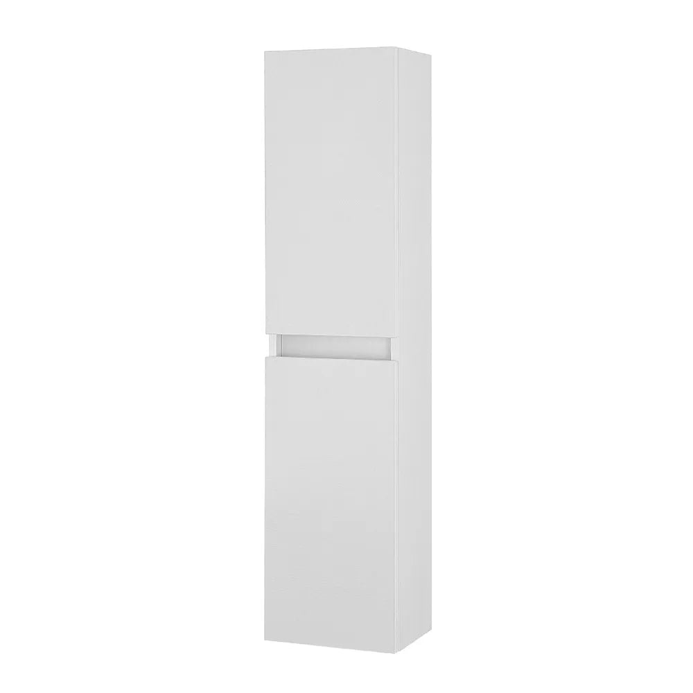 Colonna bagno sospesa 125 rovere bianco con ante reversibili Nadia