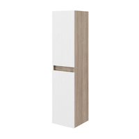 Colonna bagno sospesa 136 cm frontale bianco cannettato e olmo Porto