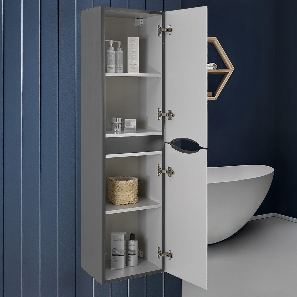 Colonna bagno sospesa 140 cm antracite 2 ante reversibili Zen