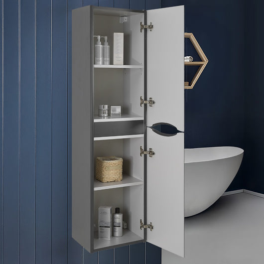 Colonna bagno sospesa 140 cm antracite 2 ante reversibili Zen