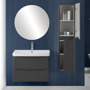 Colonna bagno sospesa 140 cm antracite 2 ante reversibili Zen