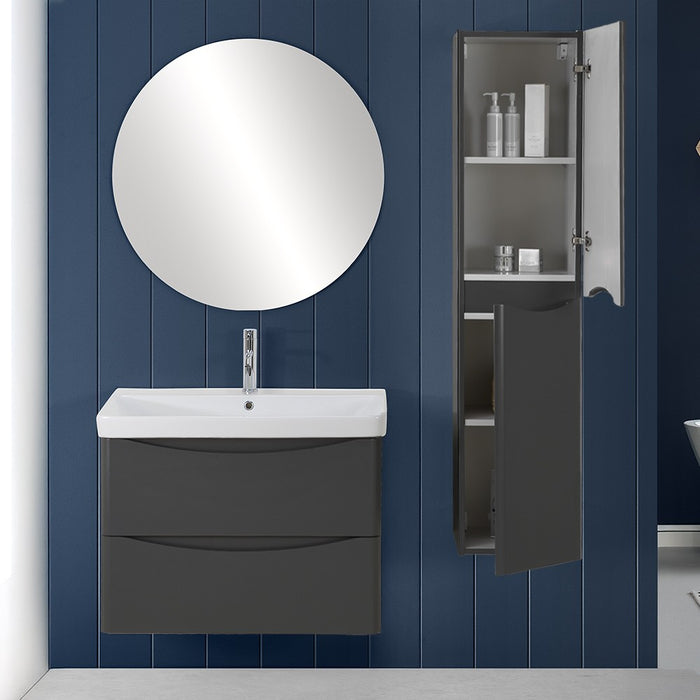 Colonna bagno sospesa 140 cm antracite 2 ante reversibili Zen
