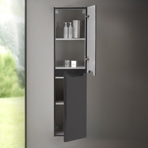 Colonna bagno sospesa 140 cm antracite lucido 2 ante soft-close Stillo