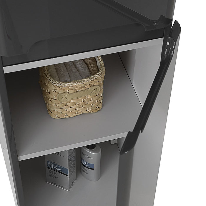 Colonna bagno sospesa 140 cm antracite lucido 2 ante soft-close Stillo