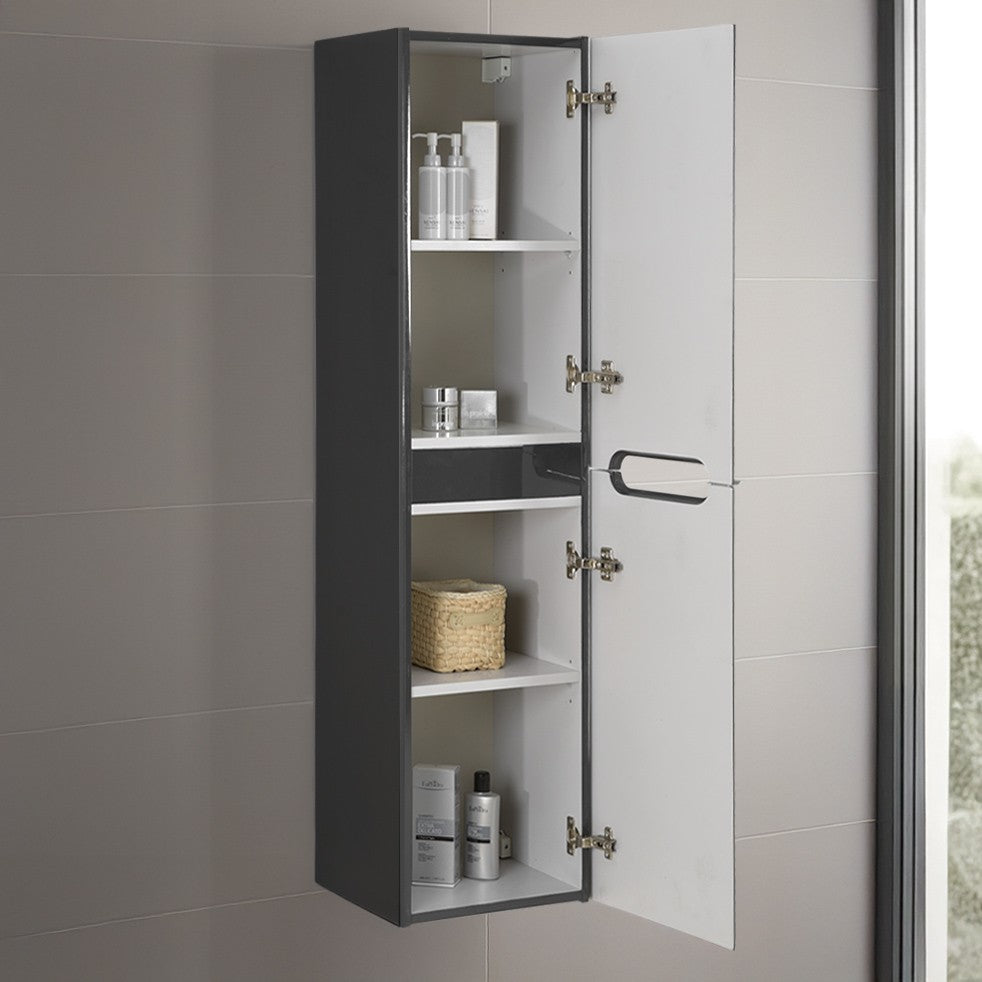 Colonna bagno sospesa 140 cm antracite lucido 2 ante soft-close Stillo