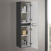 Colonna bagno sospesa 140 cm antracite lucido 2 ante soft-close Stillo