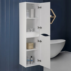 Colonna bagno sospesa 140 cm bianco 2 ante reversibili Zen