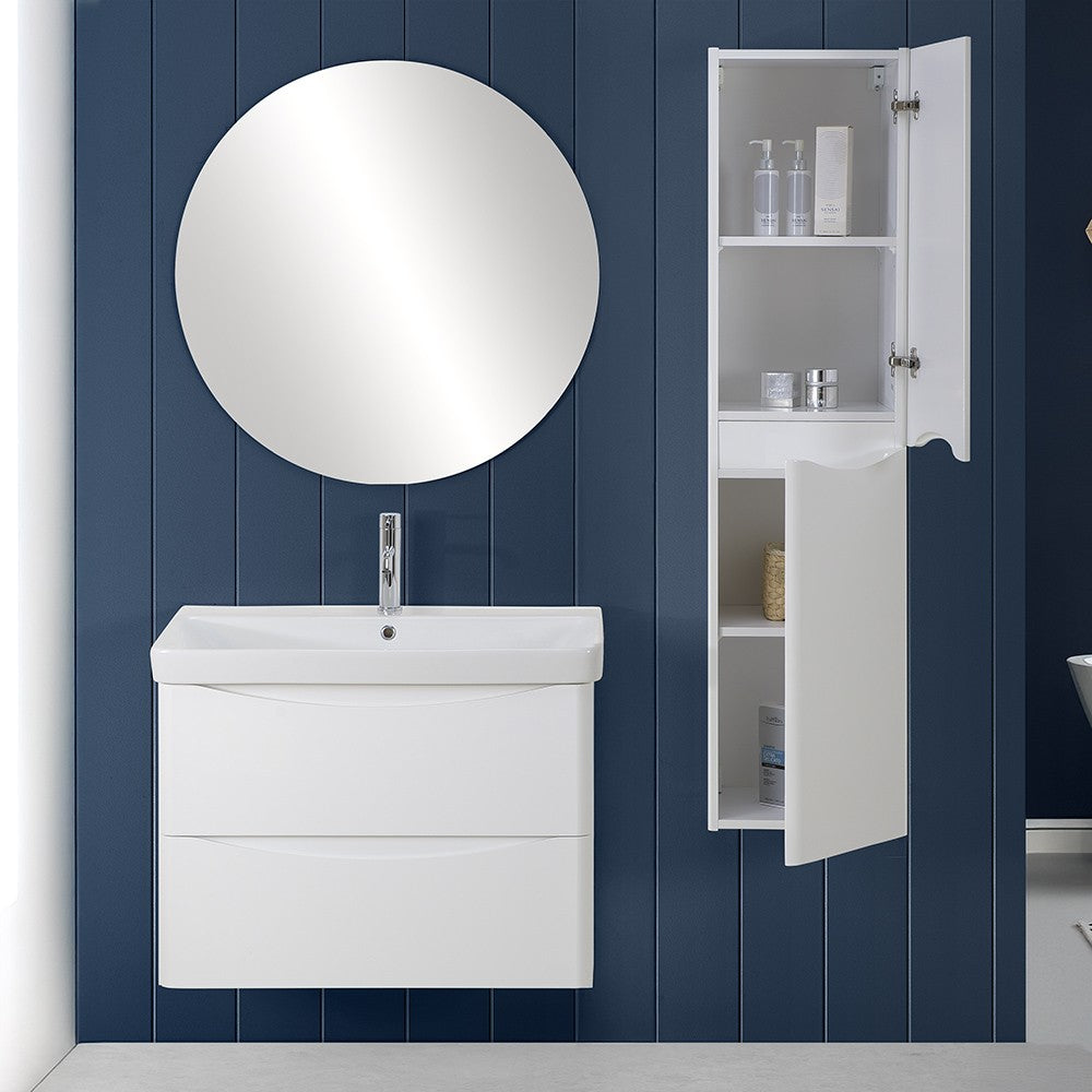 Colonna bagno sospesa 140 cm bianco 2 ante reversibili Zen