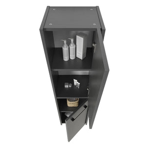 Colonna bagno sospesa 140 cm grigio effetto legno 2 ante soft-close Sofia