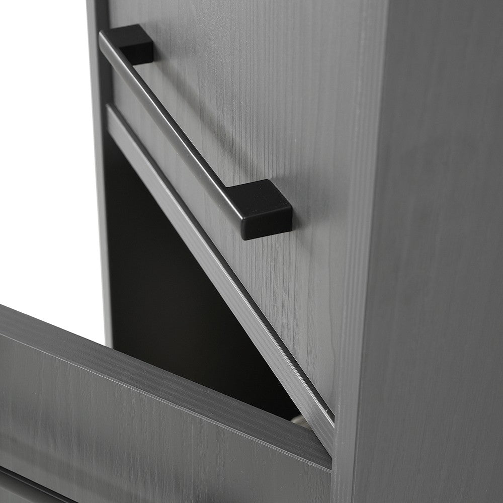 Colonna bagno sospesa 140 cm grigio effetto legno 2 ante soft-close Sofia