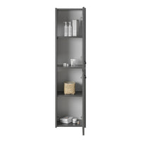 Colonna bagno sospesa 140 cm grigio effetto legno 2 ante soft-close Sofia