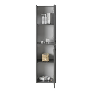 Colonna bagno sospesa 140 cm grigio effetto legno 2 ante soft-close Sofia