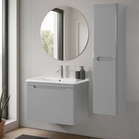 Colonna bagno sospesa 140 cm grigio lucido 2 ante soft-close Stillo
