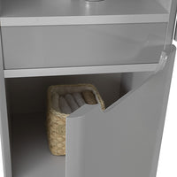 Colonna bagno sospesa 140 cm grigio lucido 2 ante soft-close Stillo