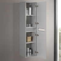 Colonna bagno sospesa 140 cm grigio lucido 2 ante soft-close Stillo
