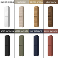 Colonna bagno sospesa 140 cm noce maya ripiani regolabili Gaya