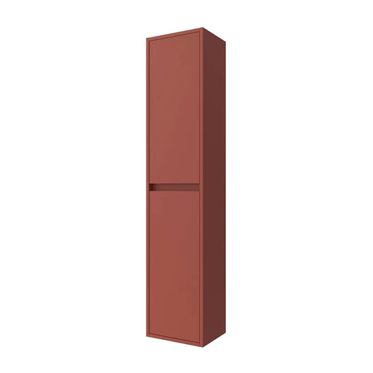 Colonna bagno sospesa 140 cm rosso satinato ripiani regolabili Gaya