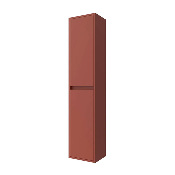 Colonna bagno sospesa 140 cm rosso satinato ripiani regolabili Gaya