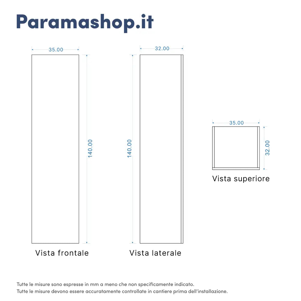 Colonna bagno sospesa altezza 140 cm rovere chiaro reversibile | Yili