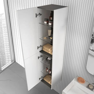 Colonna bagno sospesa 160 cm Melody bianco opaco con ante reversibili