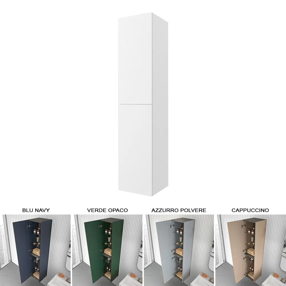 Colonna bagno sospesa 160 cm Melody bianco opaco con ante reversibili