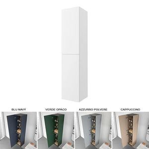 Colonna bagno sospesa 160 cm Melody bianco opaco con ante reversibili