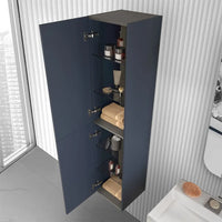 Colonna bagno sospesa 160 cm Melody blu navy con ante reversibili