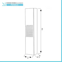 Colonna bagno sospesa 30x150 cm noce canaletto Ravello