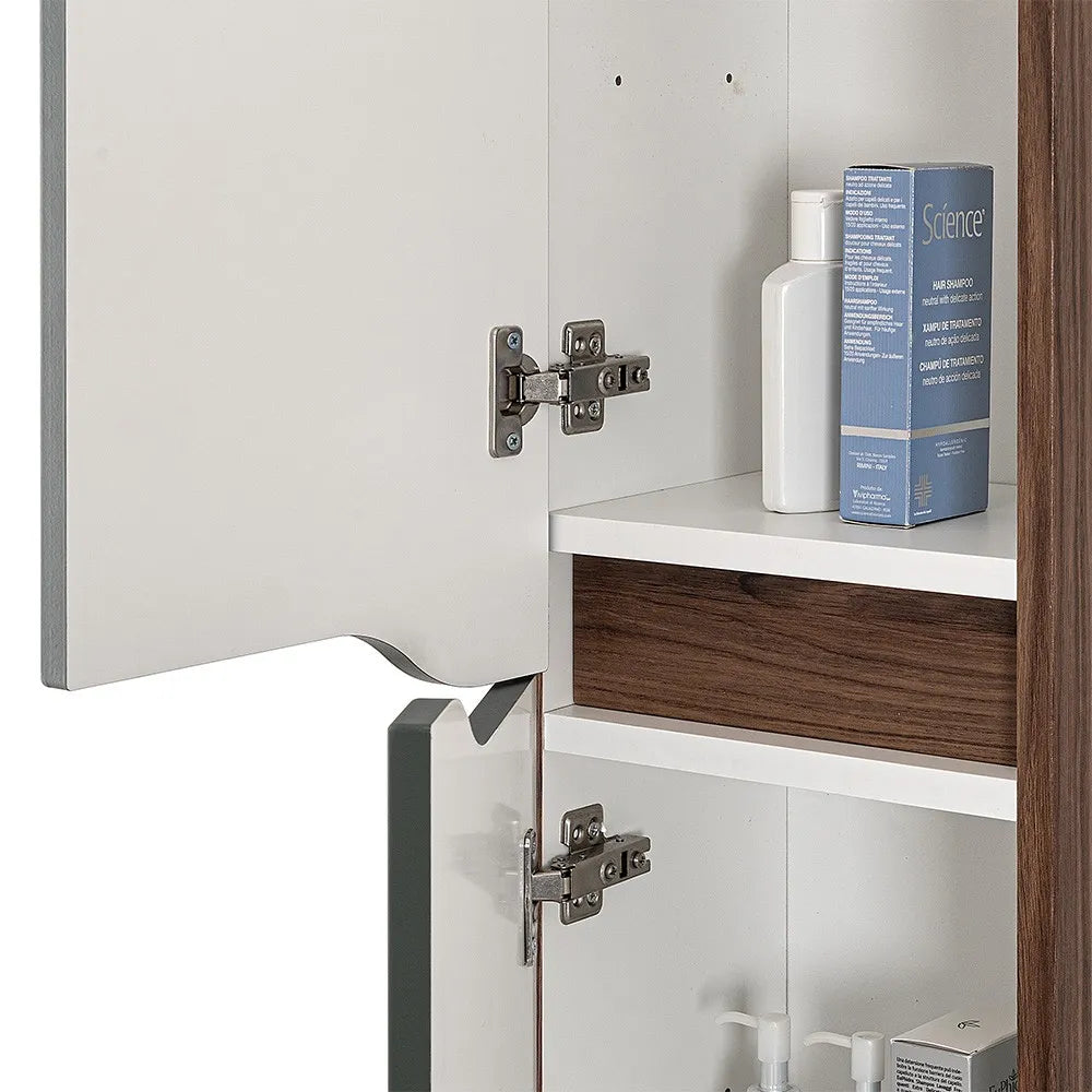 Colonna bagno sospesa 30x150 verde Maiori/Minori con ripiani interni