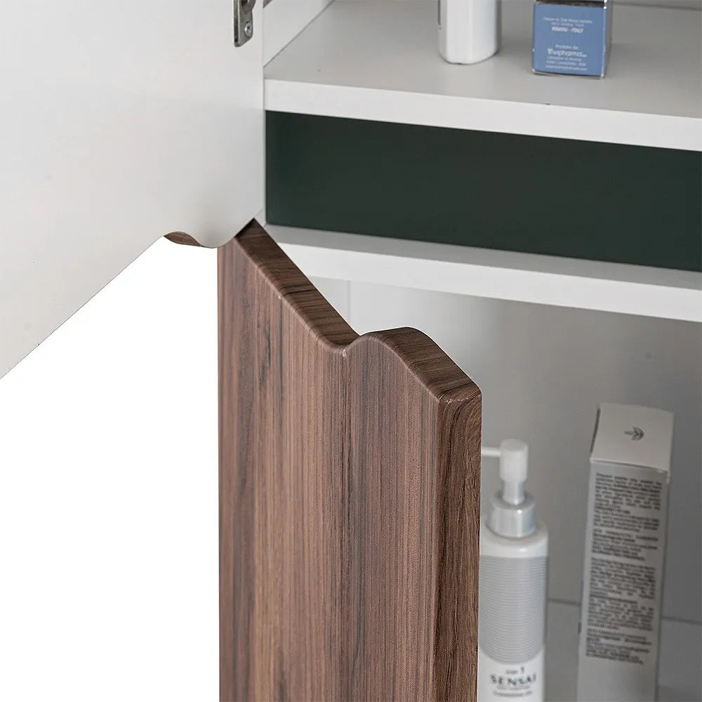 Colonna bagno sospesa alta noce canaletto Minori/Maiori 30x150 cm