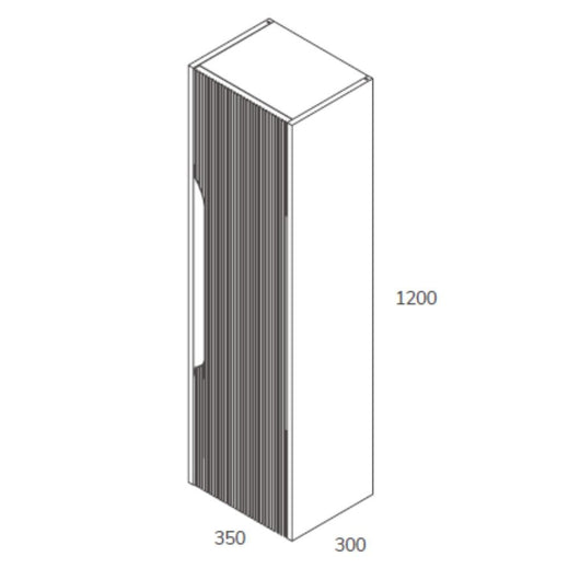 Colonna bagno sospesa Soho colore verde opaco effetto cannettato 35x30x120H