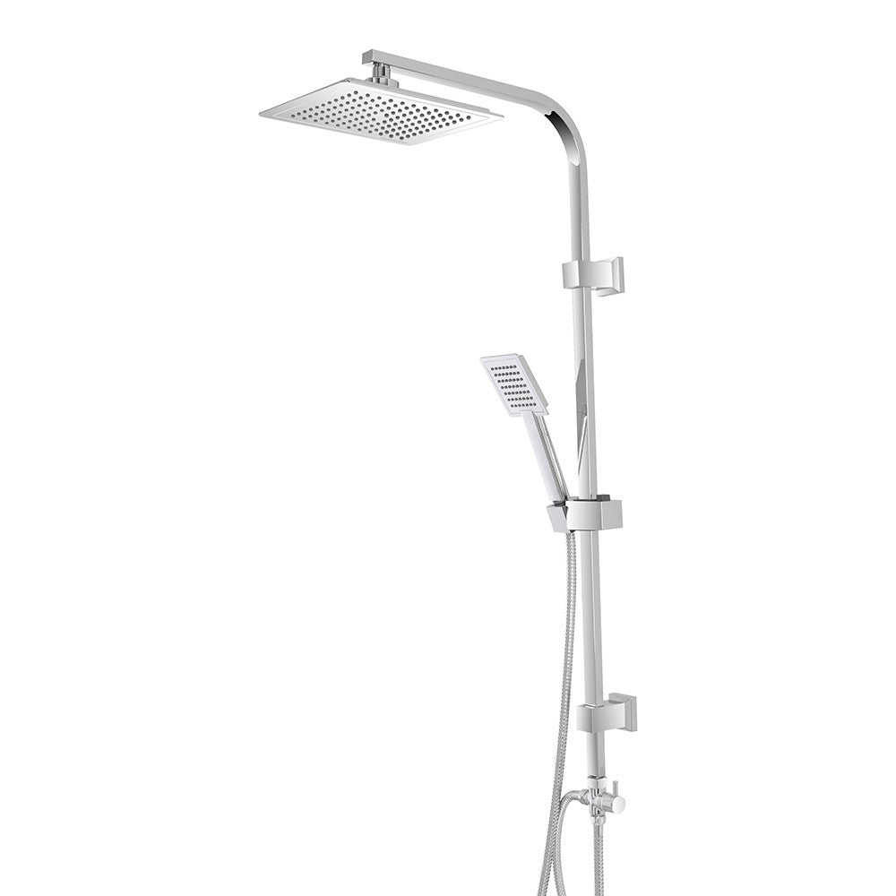 Colonna doccia completa cromata in acciaio inox design quadrato