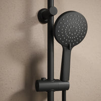 Colonna doccia nero opaco con deviatore in acciaio inox soffione 23 cm | Arno