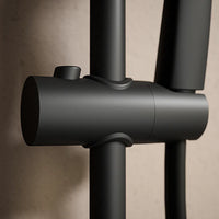 Colonna doccia nero opaco con deviatore in acciaio inox soffione 23 cm | Arno