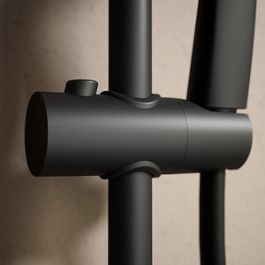 Colonna doccia nero opaco con deviatore in acciaio inox soffione 23 cm | Arno