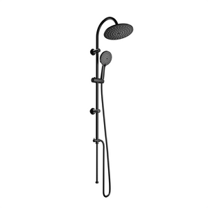 Colonna doccia nero opaco con deviatore in acciaio inox soffione 23 cm | Arno