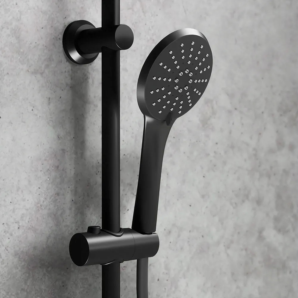 Colonna doccia in acciaio inox nero opaco soffione 23 cm | Ticino