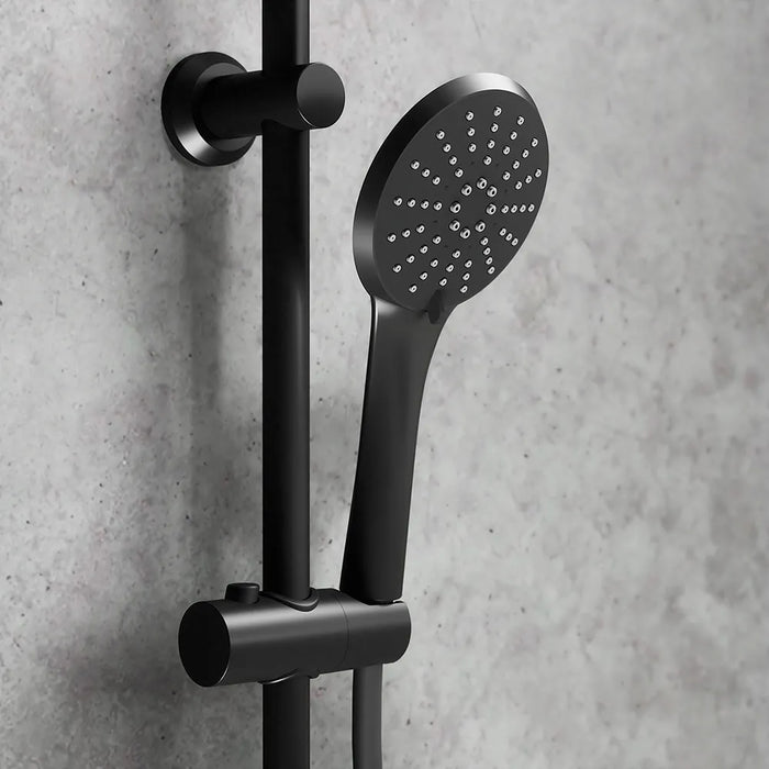 Colonna doccia in acciaio inox nero opaco soffione 23 cm | Ticino