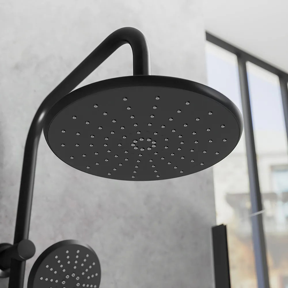 Colonna doccia in acciaio inox nero opaco soffione 23 cm | Ticino