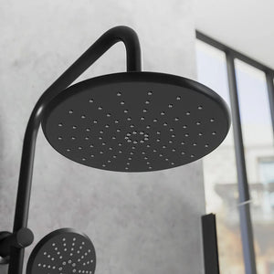 Colonna doccia in acciaio inox nero opaco soffione 23 cm | Ticino