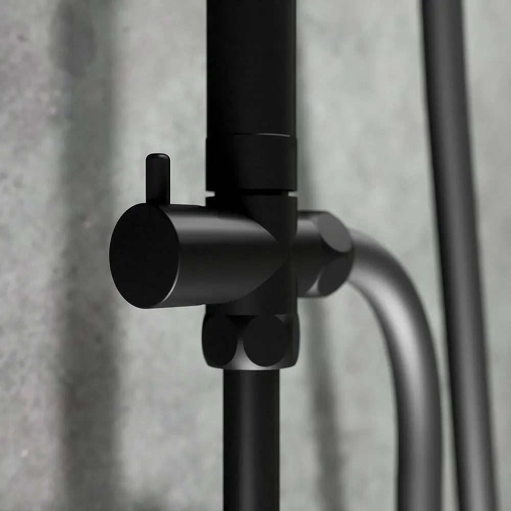 Colonna doccia in acciaio inox nero opaco soffione 23 cm | Ticino