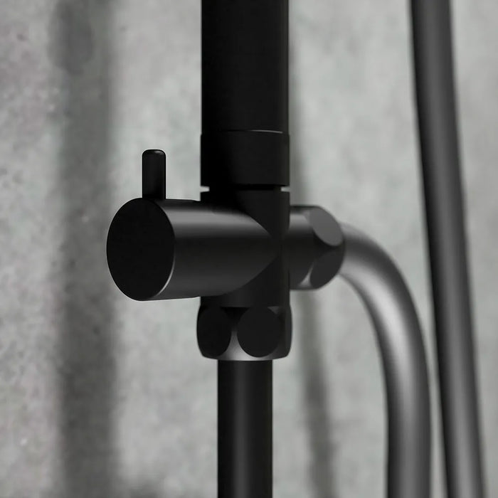 Colonna doccia in acciaio inox nero opaco soffione 23 cm | Ticino