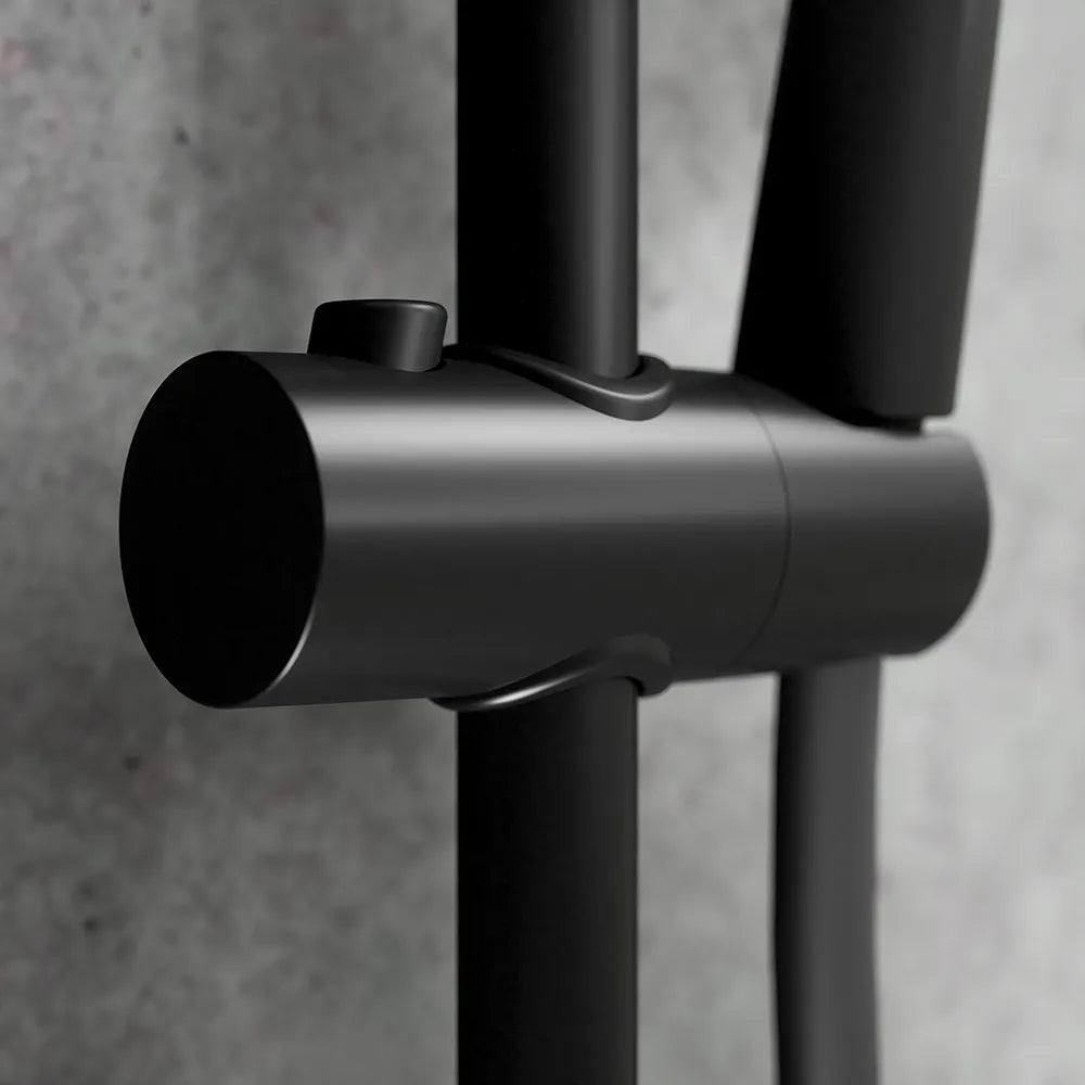 Colonna doccia in acciaio inox nero opaco soffione 23 cm | Ticino