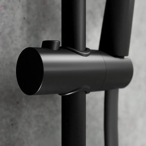 Colonna doccia in acciaio inox nero opaco soffione 23 cm | Ticino