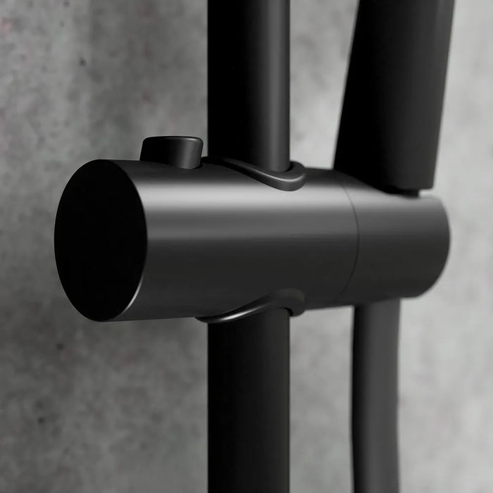 Colonna doccia in acciaio inox nero opaco soffione 23 cm | Ticino