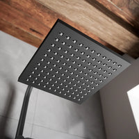 Colonna doccia in acciaio inox nero opaco soffione 20x20 cm | Tevere