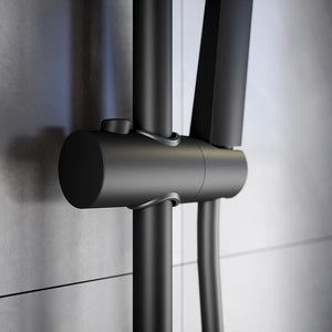 Colonna doccia in acciaio inox nero opaco soffione 20x20 cm | Tevere