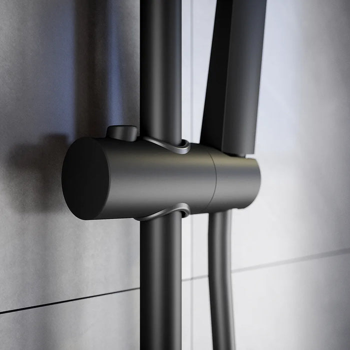 Colonna doccia in acciaio inox nero opaco soffione 20x20 cm | Tevere